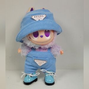 Corduroy Papada bucket hat and overalls with boots, no doll